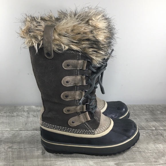 Sorel Joan of Arctic Women's Winter Waterproof Gray Leather Boots